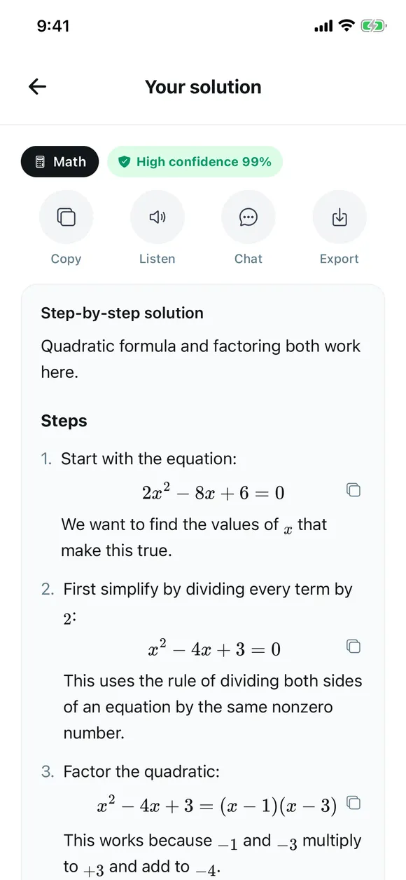 SimLife Study Companion screen with subject chips, math input and photo attach